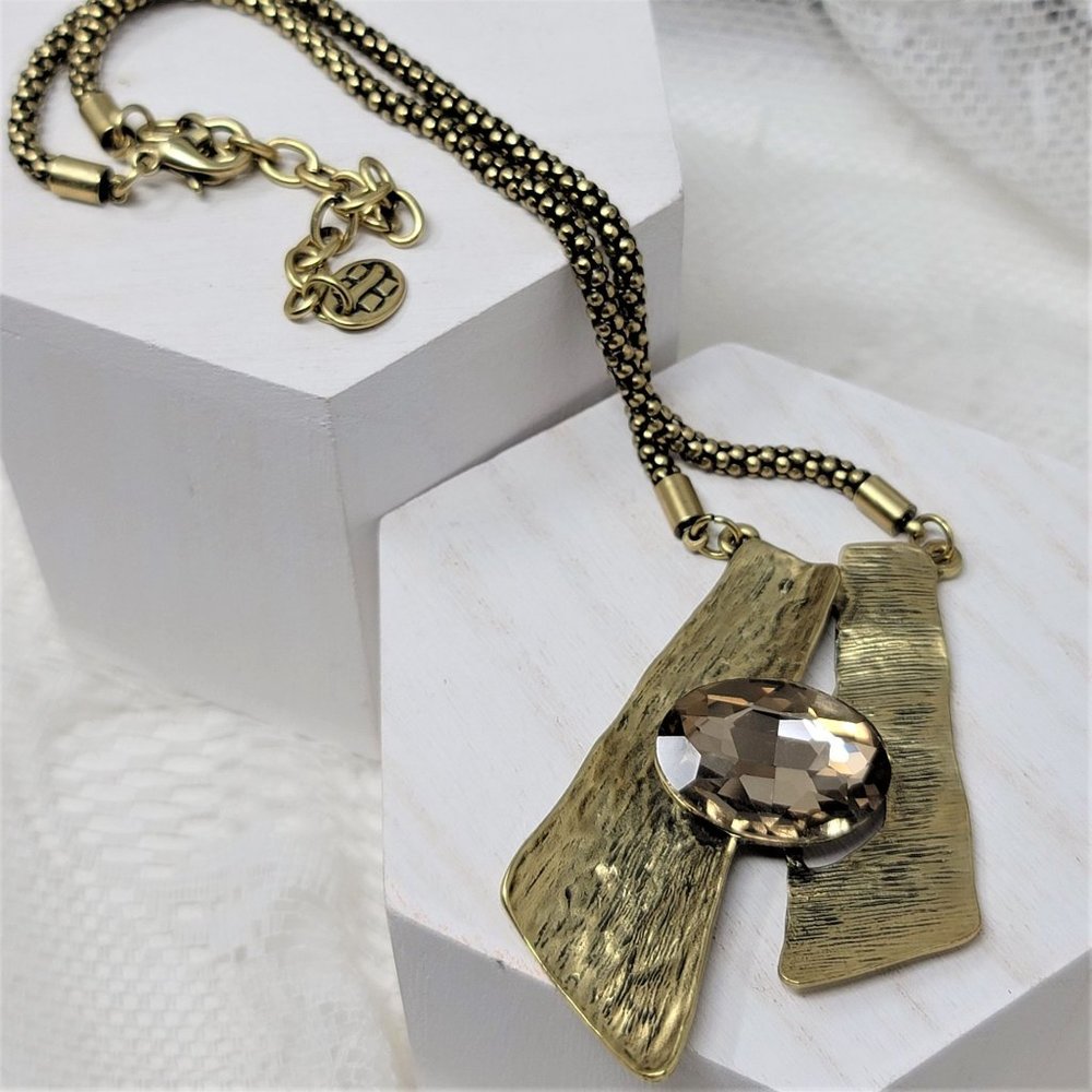 Stunning Modern Topaz Necklace Fancy Chain Signed